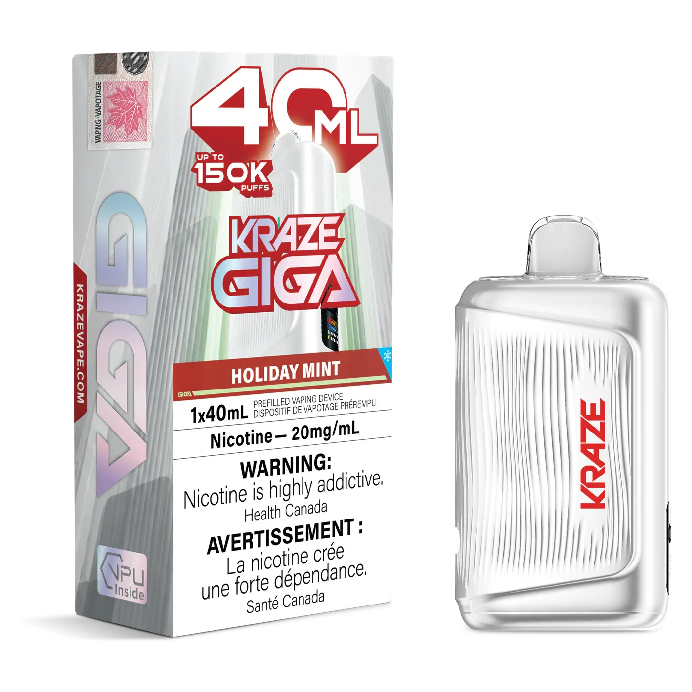 kraze Giga 40ml — Ontario excise stamp