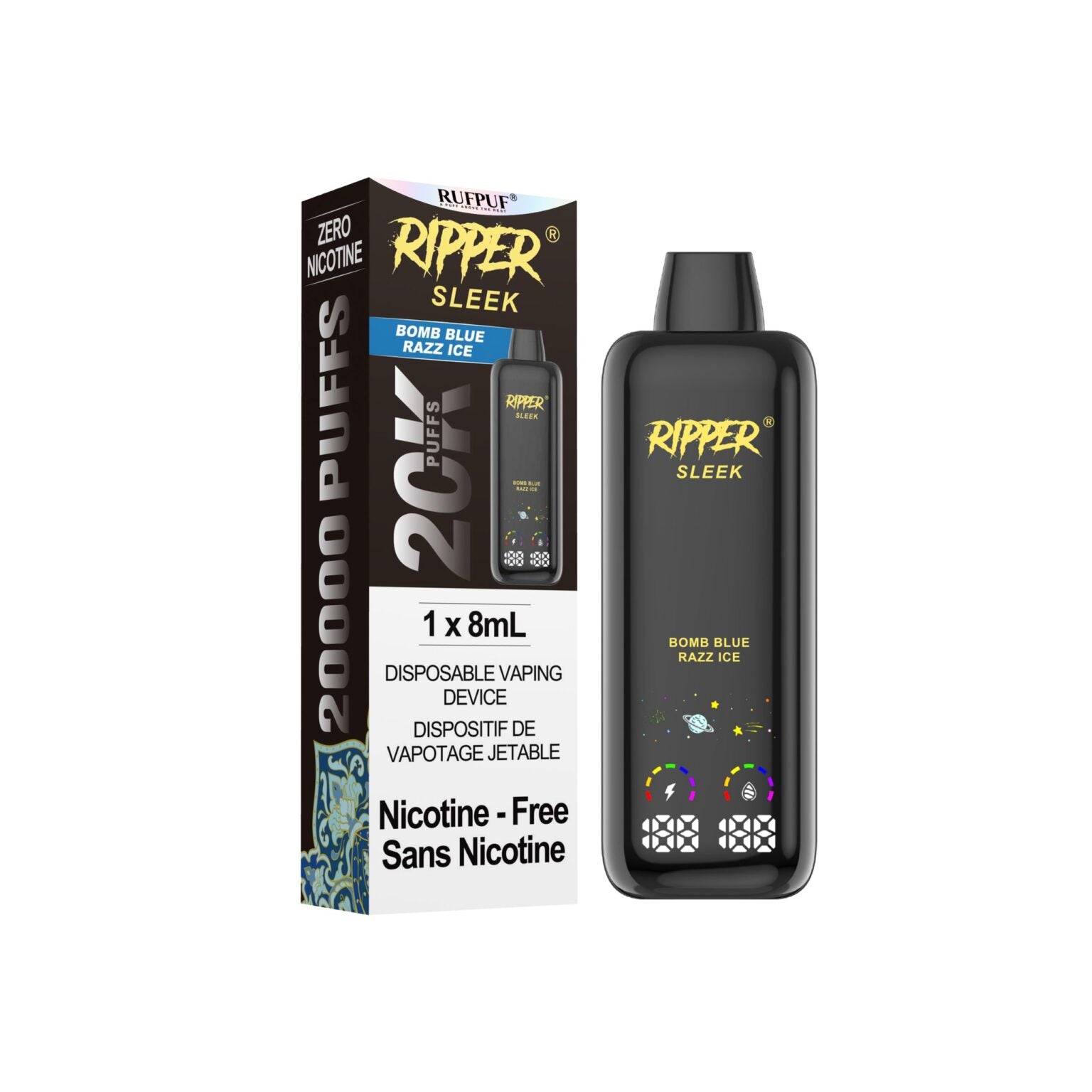 Ripper Sleek Zero Nicotine 20K  - Disposable [ON]