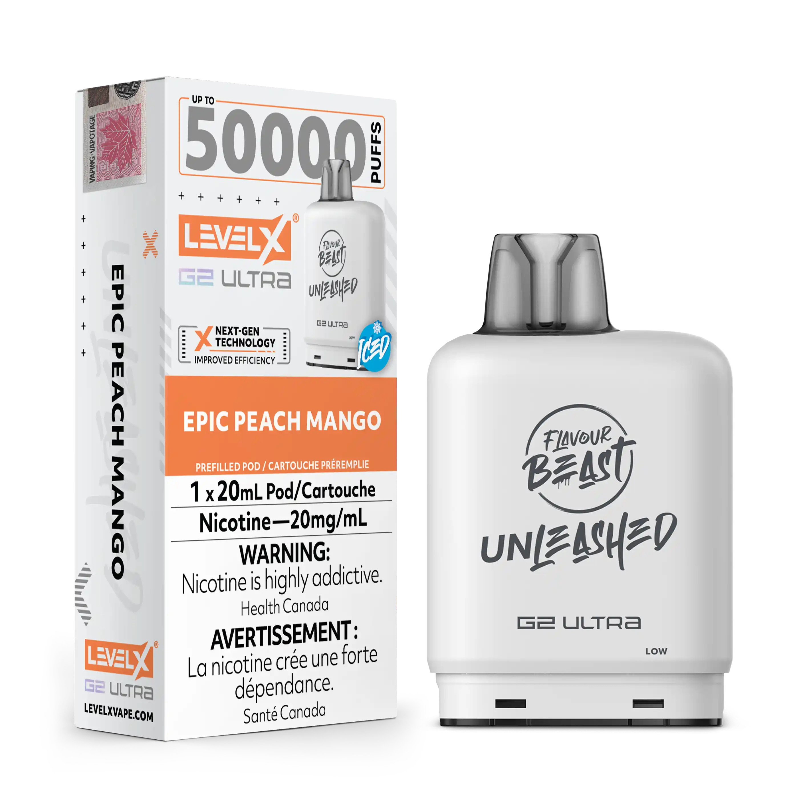Level X Unleashed G2 Ultra 50K - Closed Pod System [ON]