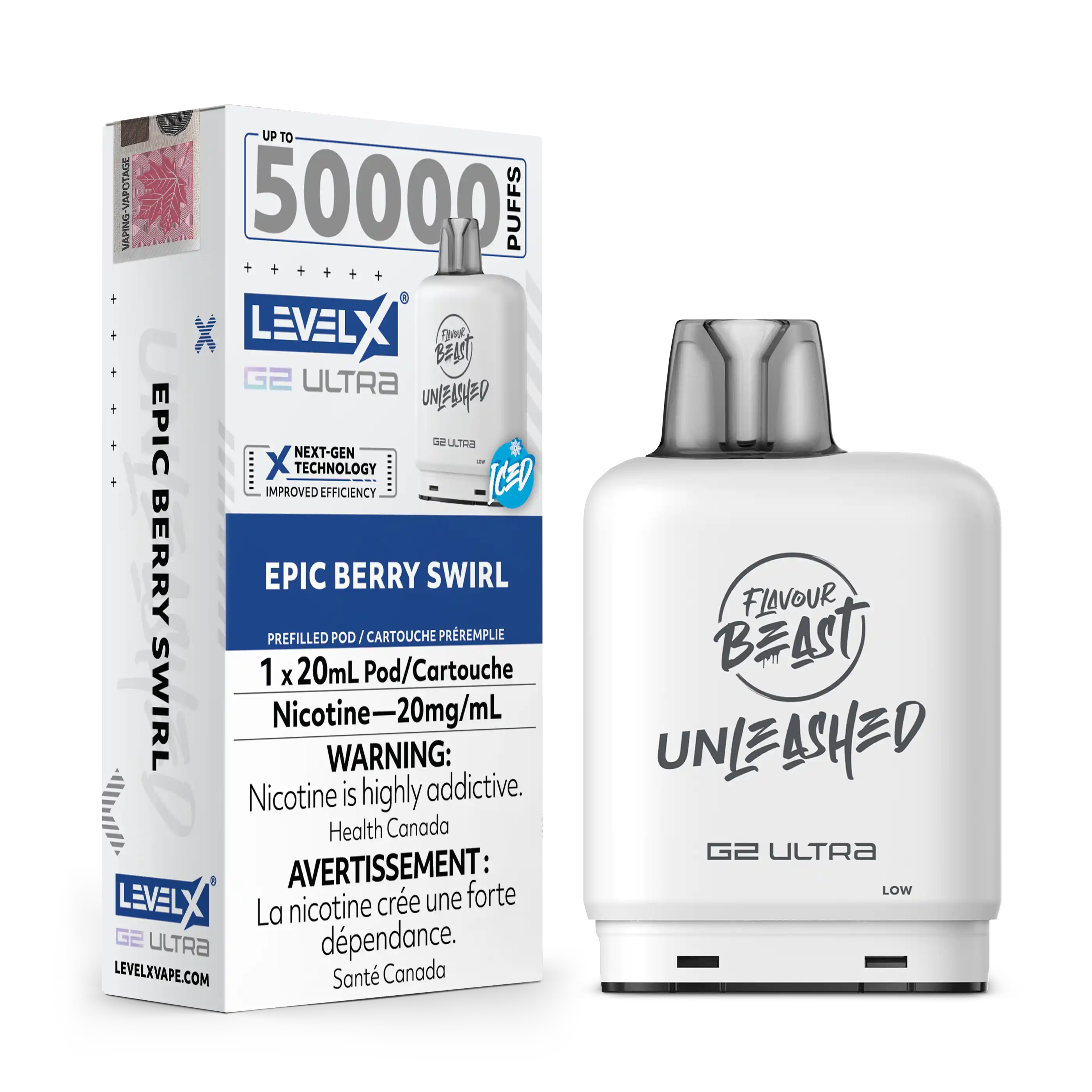 Level X Unleashed G2 Ultra 50K - Closed Pod System [ON]
