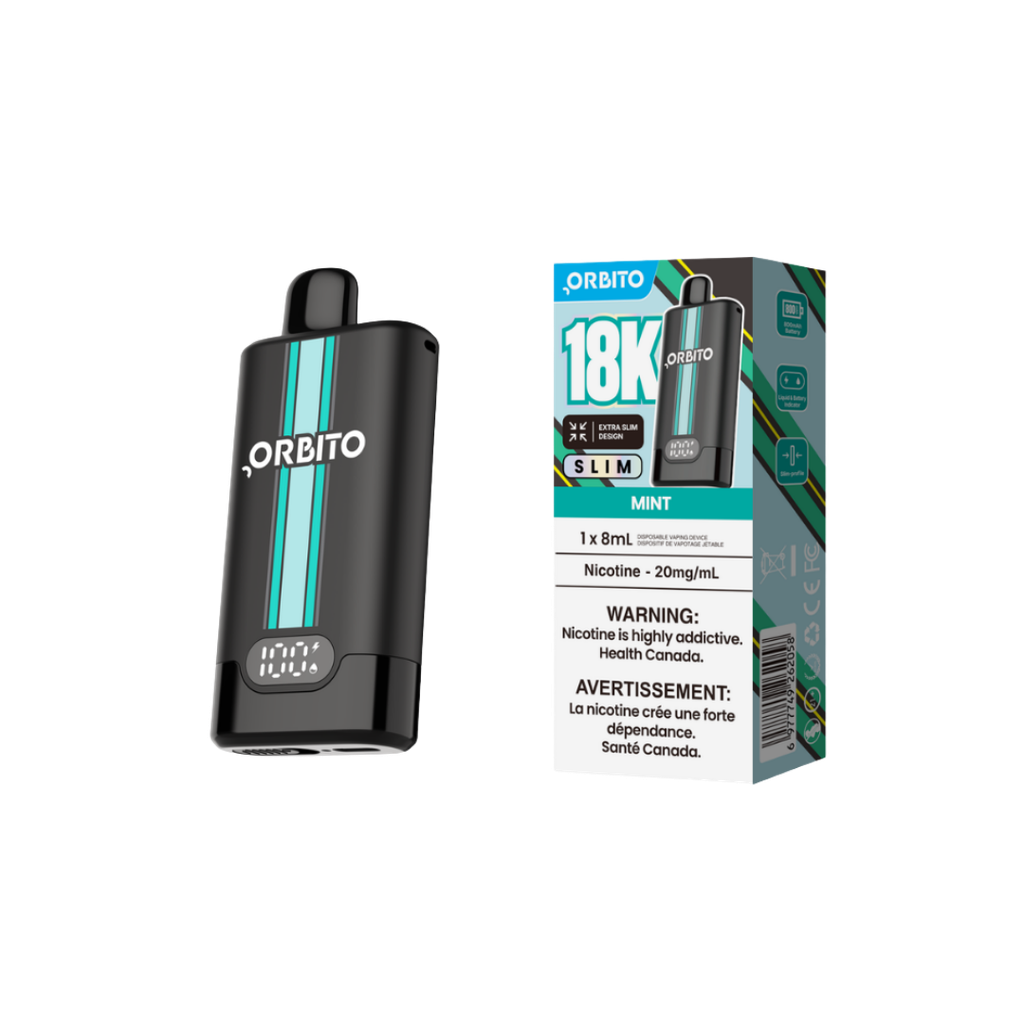 Orbito Slim 18K Mint disposable vape, 8mL, Ontario stamp