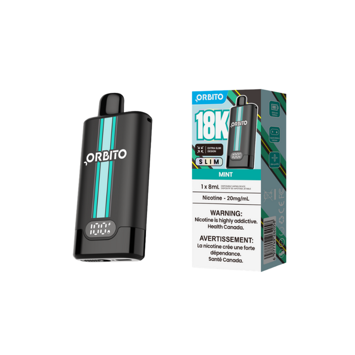 Orbito Slim 18K Mint disposable vape, 8mL, Ontario stamp