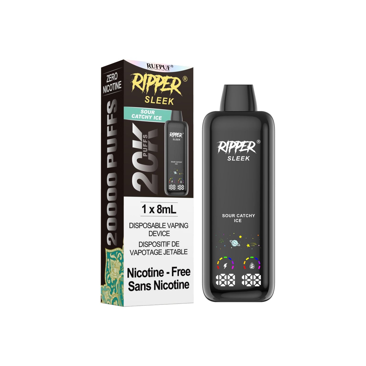 Ripper Sleek Zero Nicotine 20K  - Disposable [ON]
